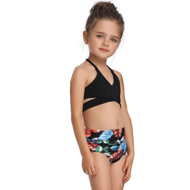 Girls Floral two piece swimsuit