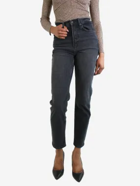 Grey slim-leg jeans - size UK 6