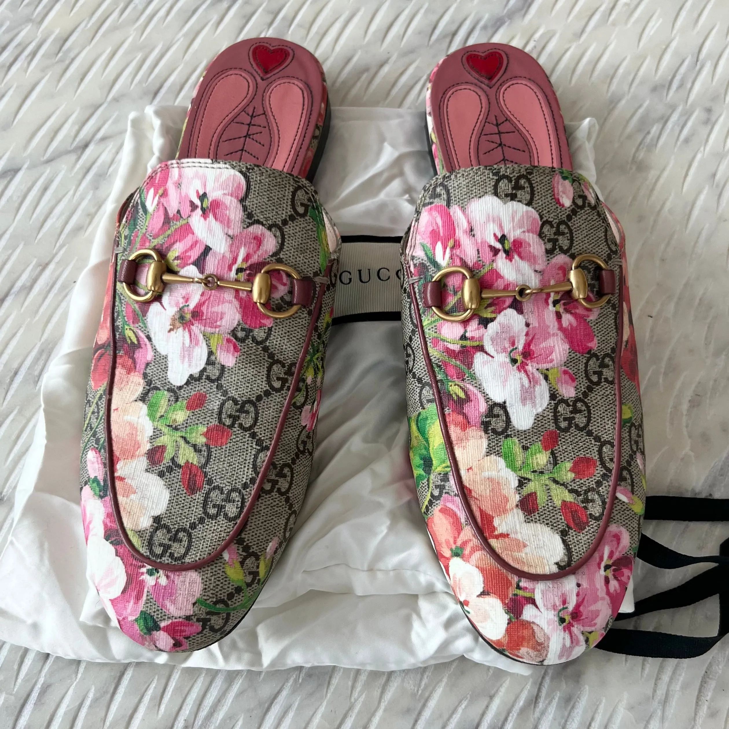 Gucci Floral Princetown Mules