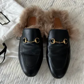 Gucci Princetown Fur Mules