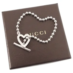 Gucci Sterling Silver Heart Toggle Bracelet