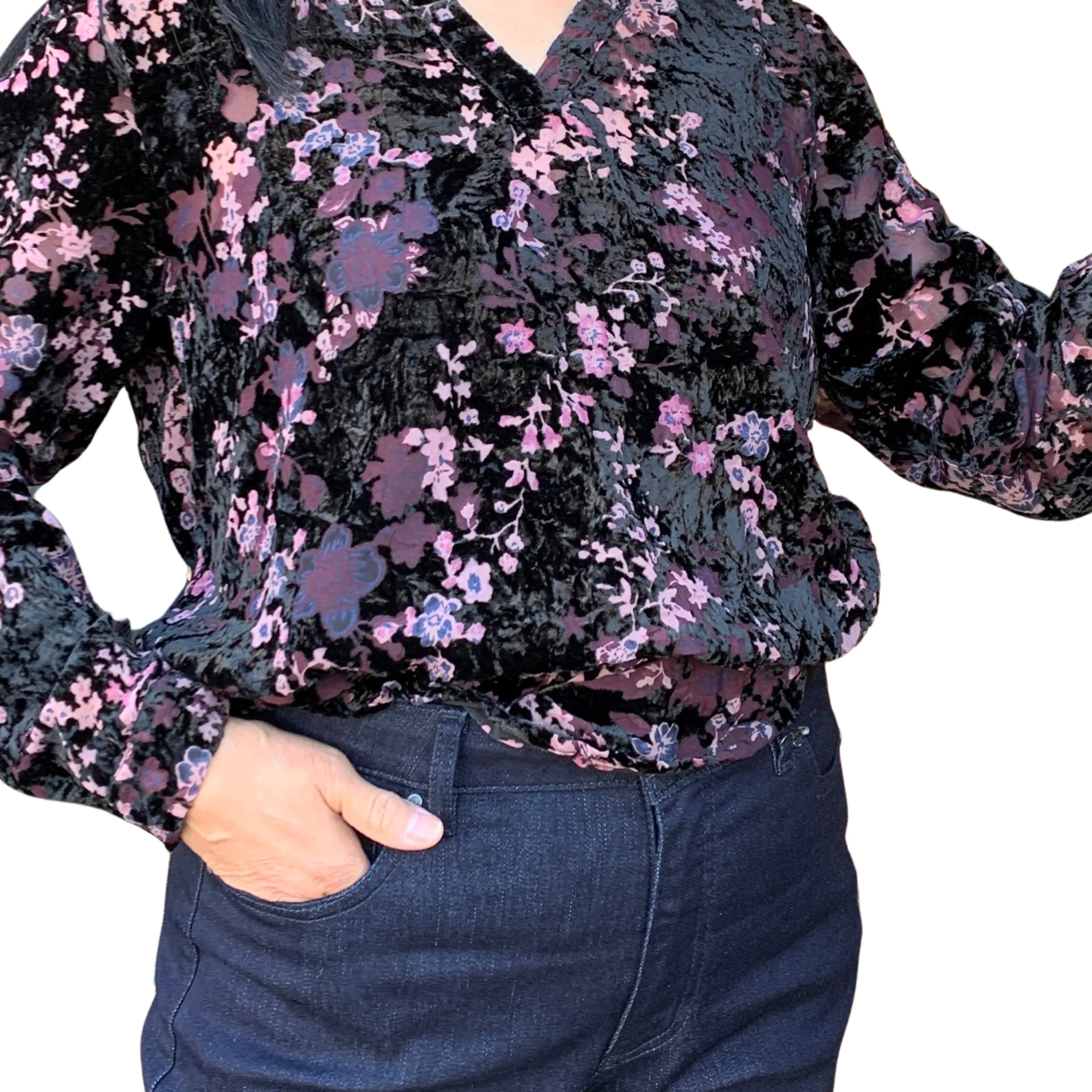 H23468 Aubergine Print Blouse