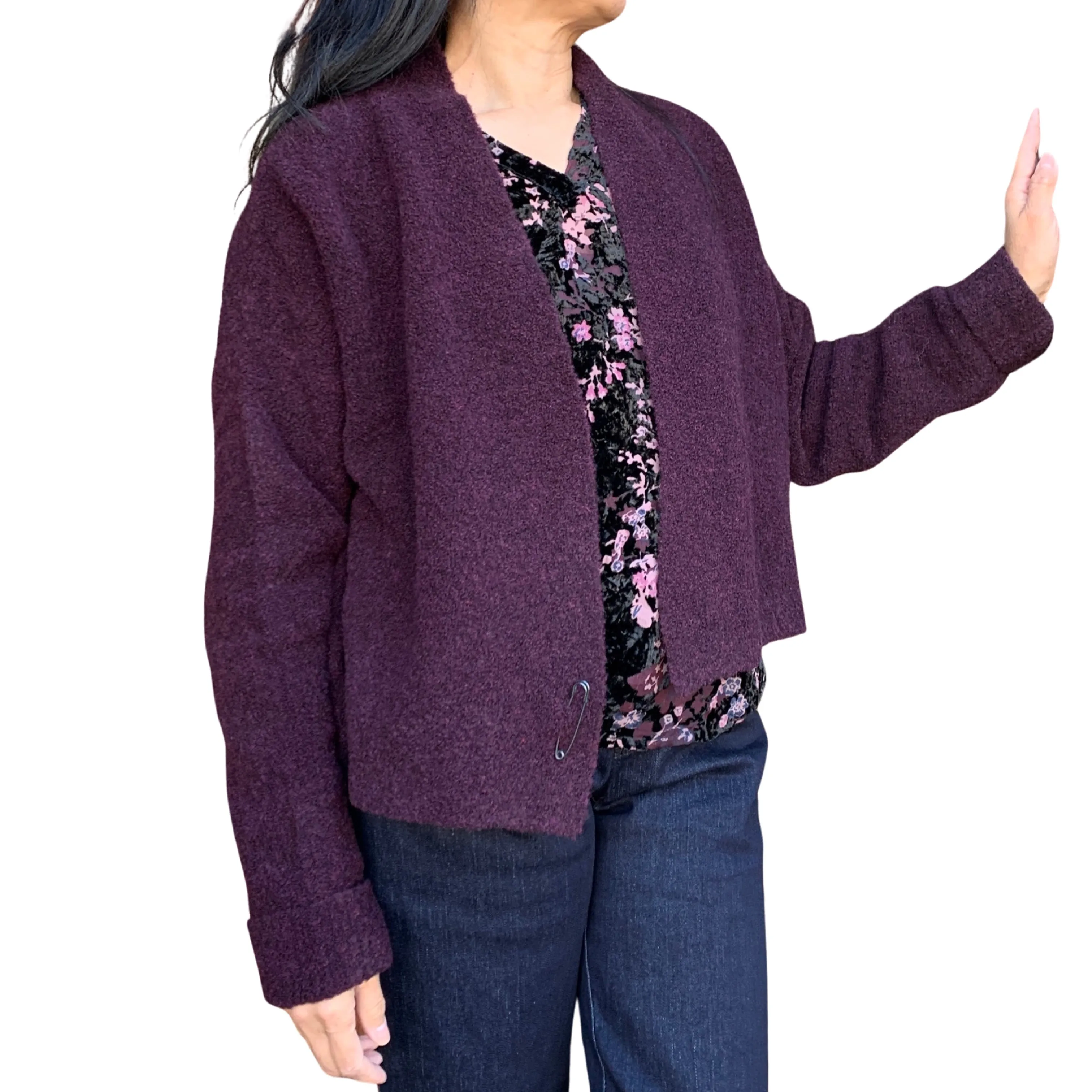 H23483 Aubergine Cardigan