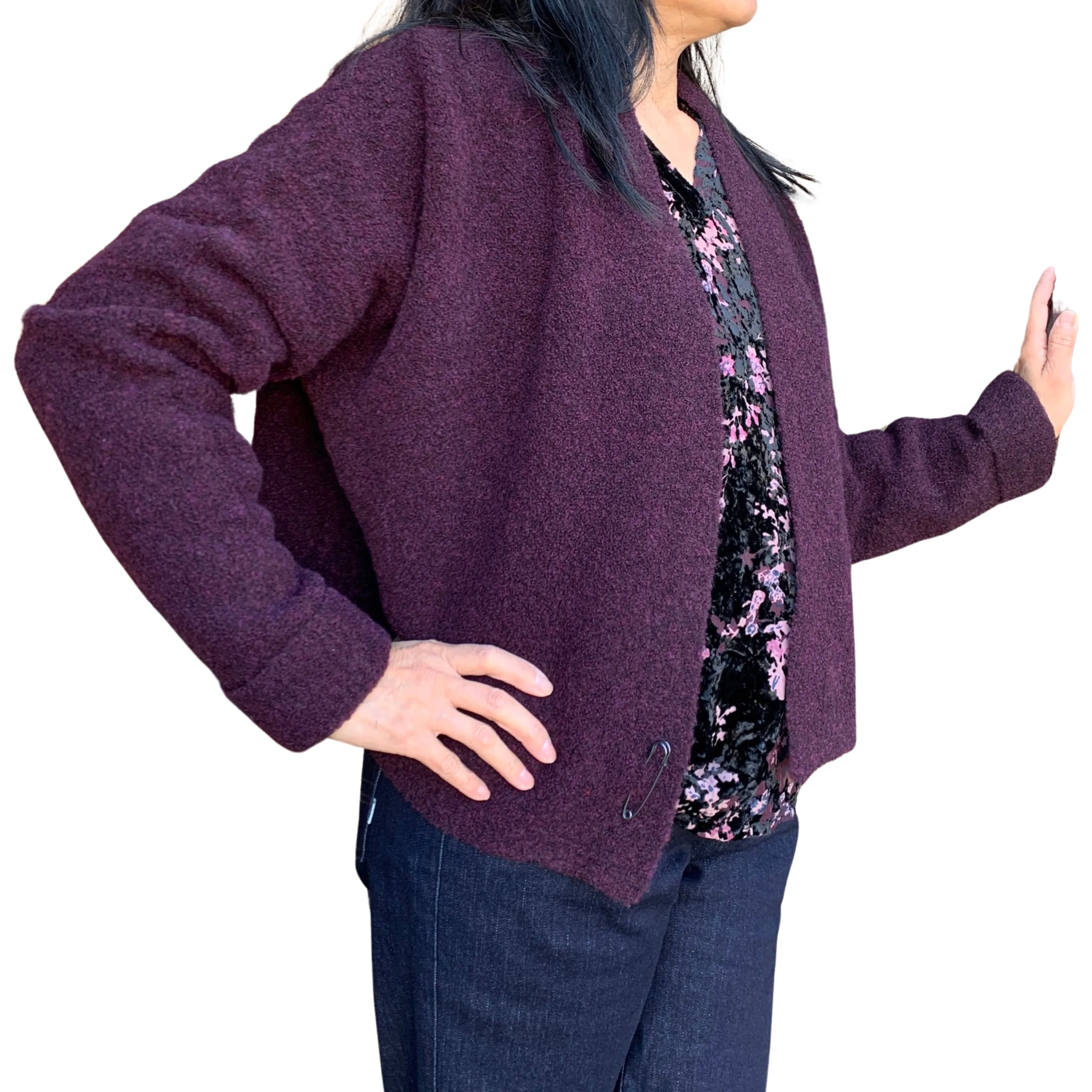 H23483 Aubergine Cardigan