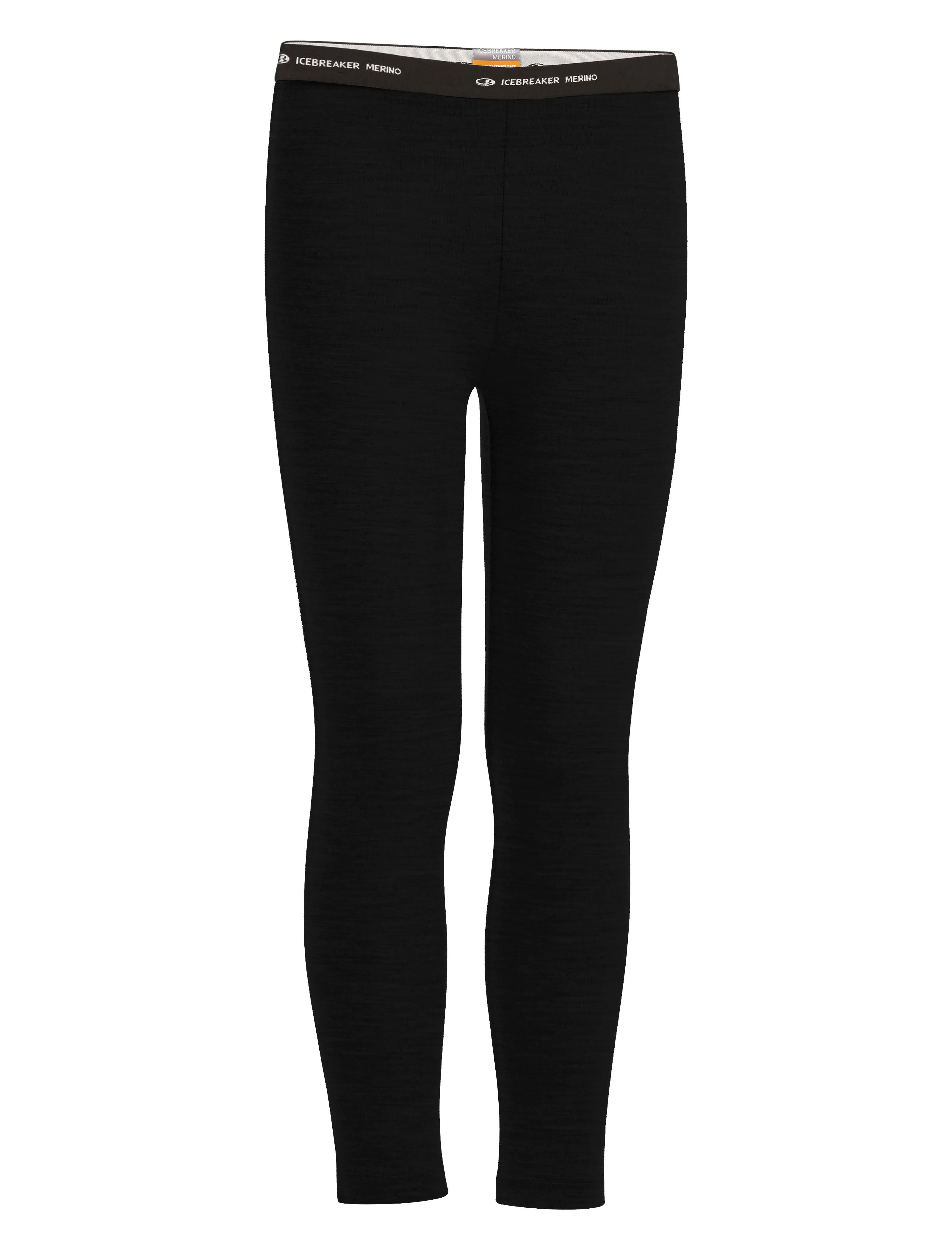 icebreaker Merino Kids' Unisex Base Layer 200 Oasis Leggings Tights Black Light Grey Heather