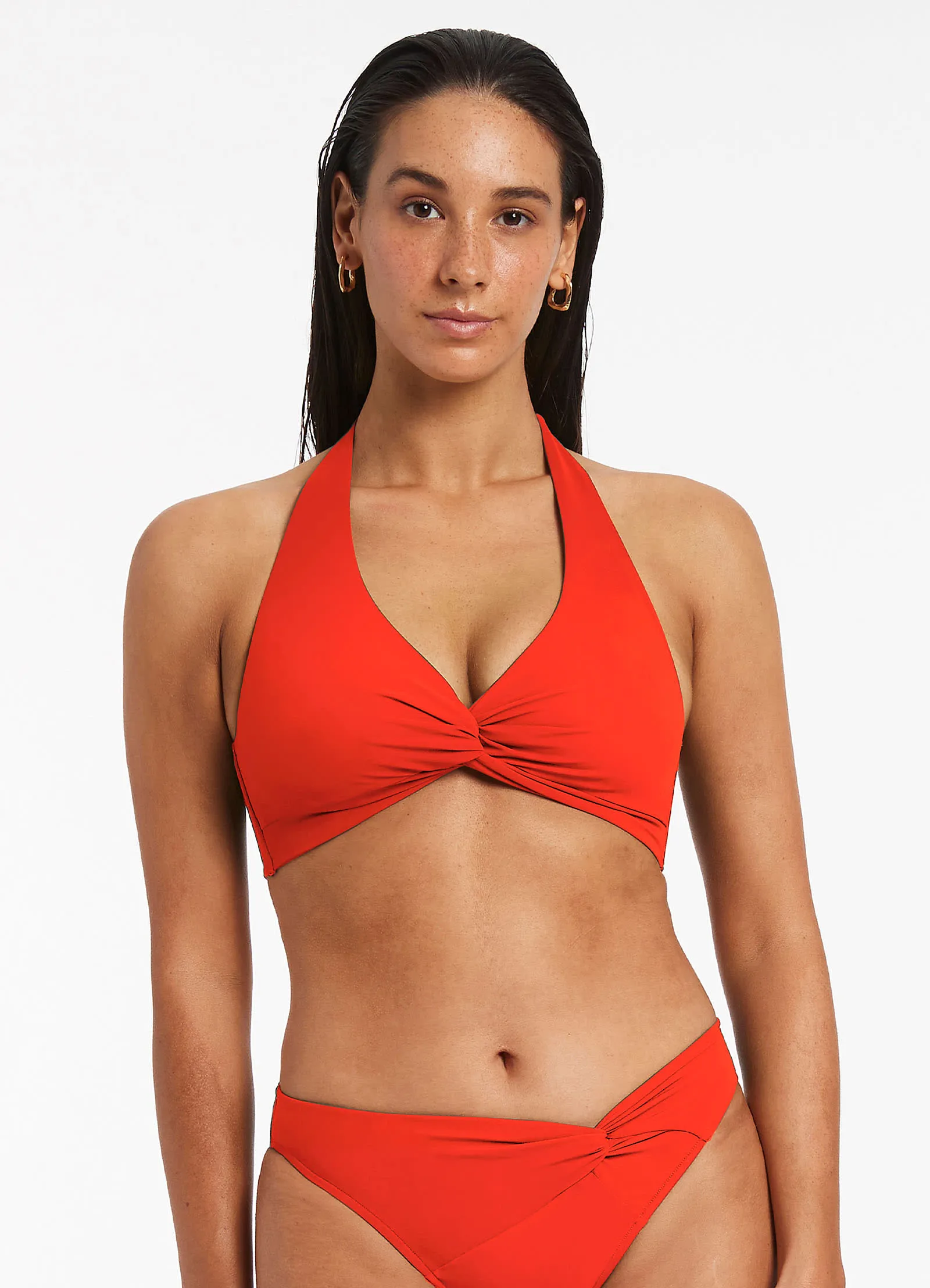 Jetset D-DD Twist Front Bikini Top - Fiamma