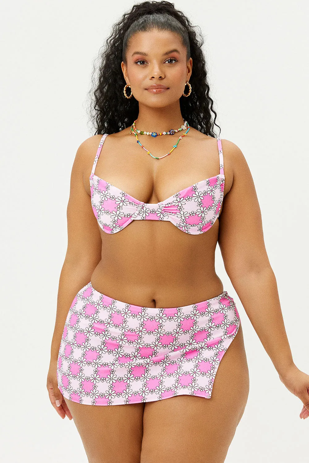 Maggie Terry Underwire Bikini Top - Pink Daisy