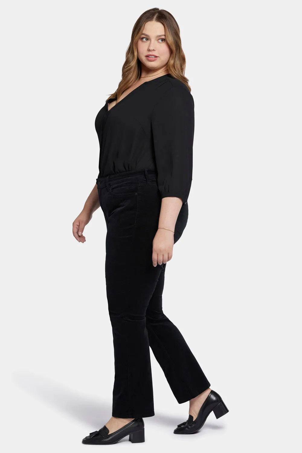 Marilyn Straight Pants In Plus Size - Black