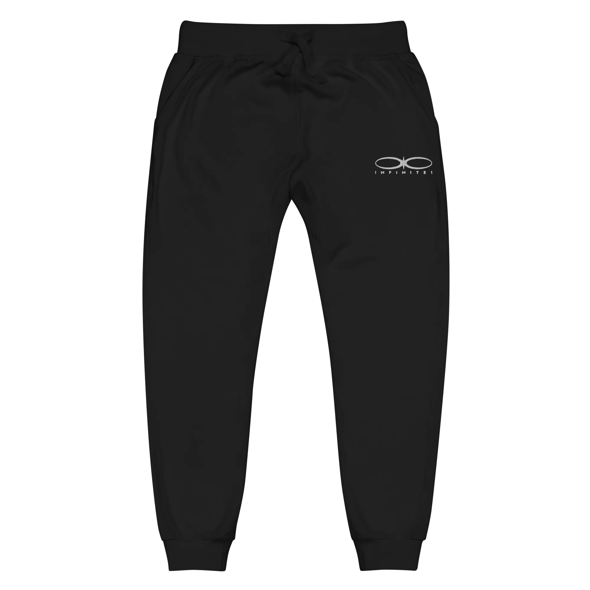 Men's Embroidered Logo Black Fleece Sweatpants