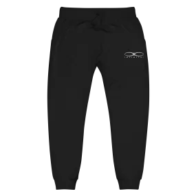 Men's Embroidered Logo Black Fleece Sweatpants