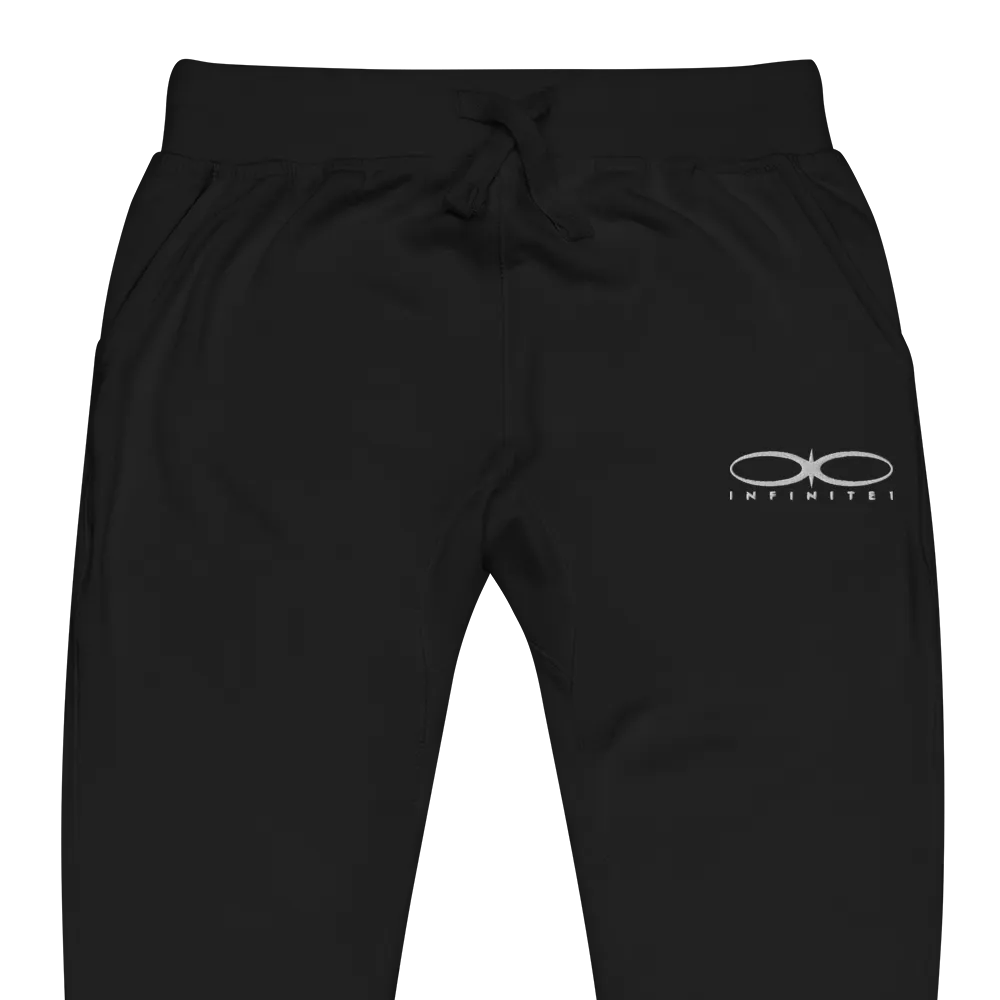 Men's Embroidered Logo Black Fleece Sweatpants