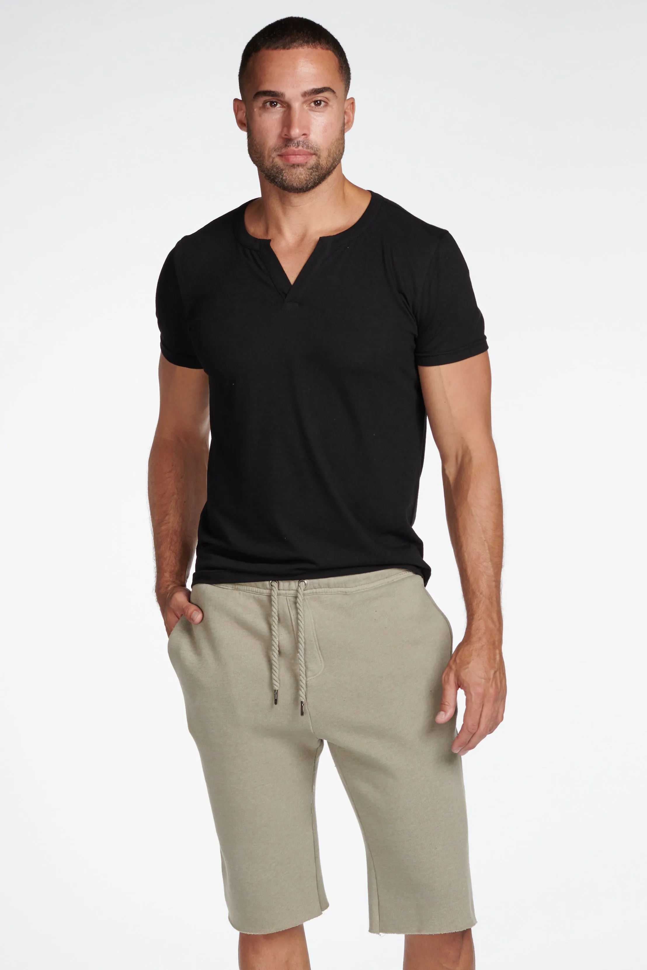 Men's French Terry Cut Off Short with Adjustable Draw Chord