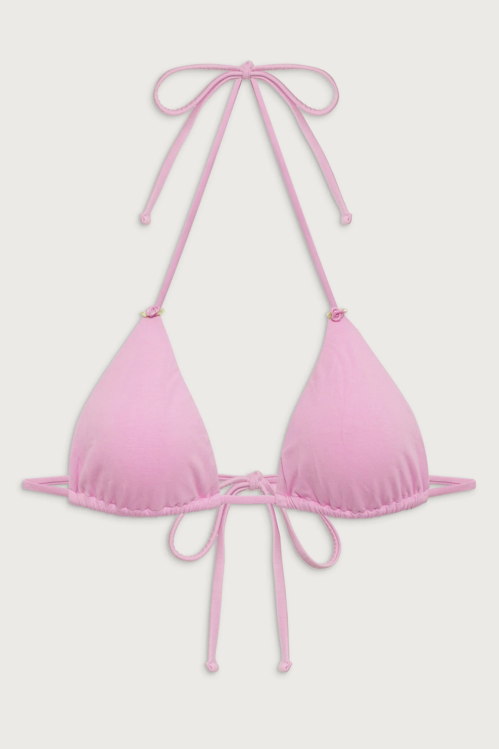 Nick Triangle Halter Bikini Top - French Rose