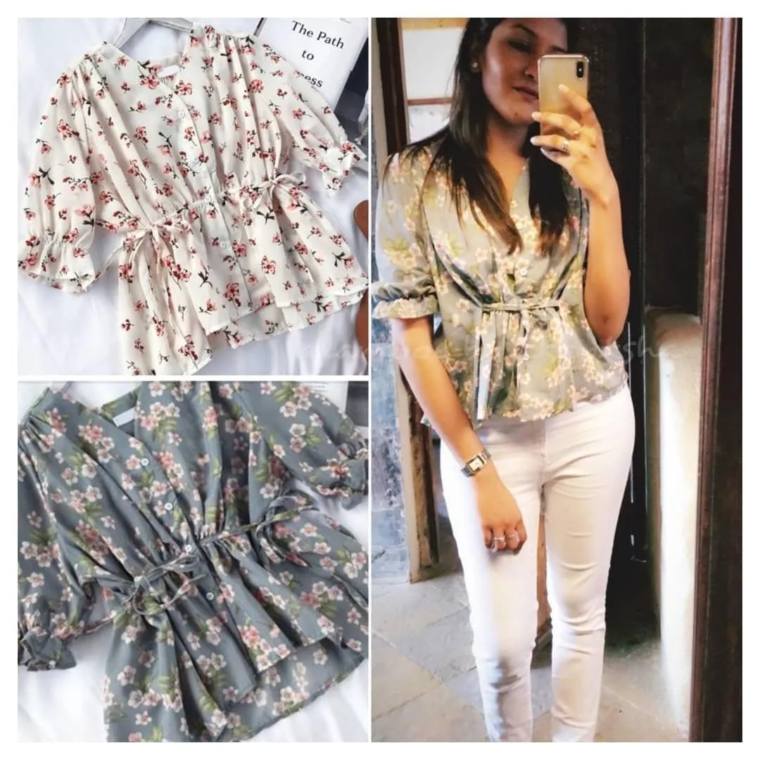 Pegmove Floral Blouses