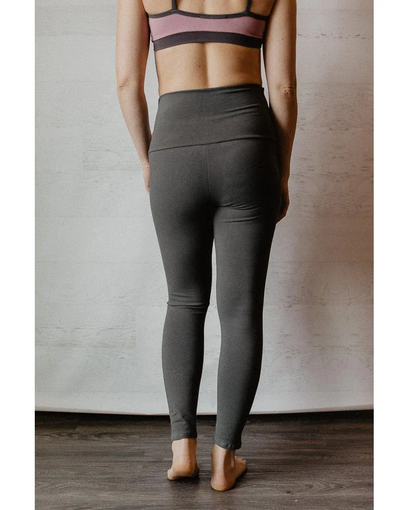 Pocket High Waist Organic Cotton Leggings - Slate Grey *FINAL SALE*