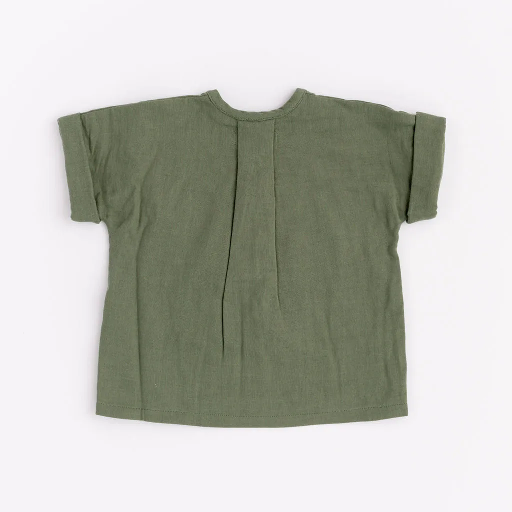 Popover Shirt in Fern Gauze