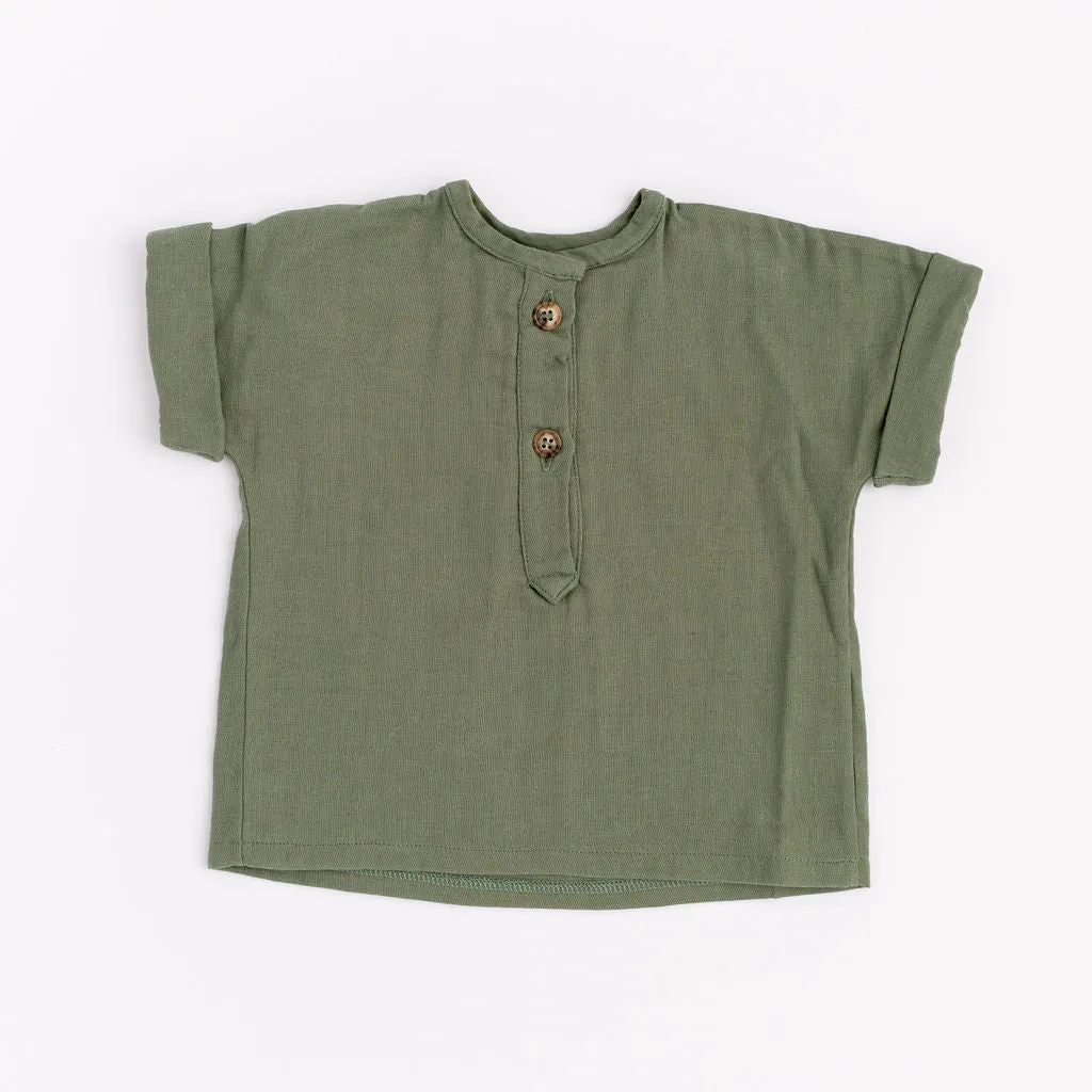 Popover Shirt in Fern Gauze