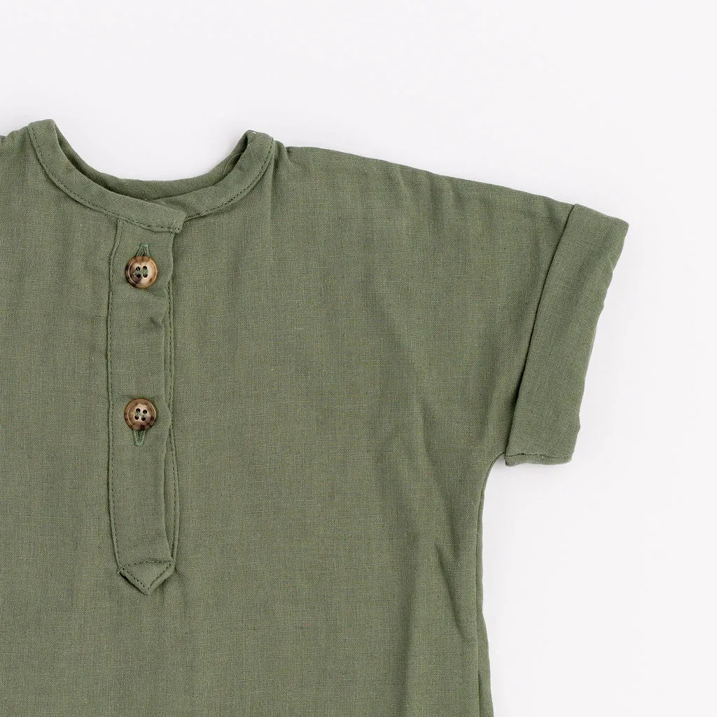 Popover Shirt in Fern Gauze