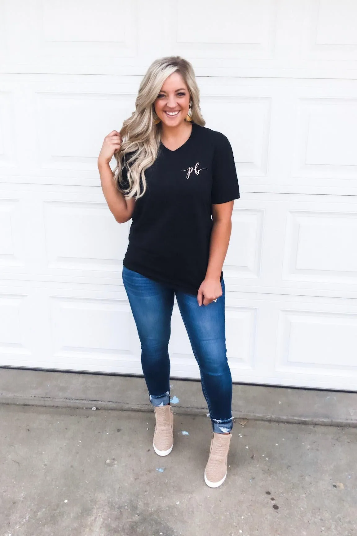 Proverbs Boutique Black Tee w/ Rose Gold Detail