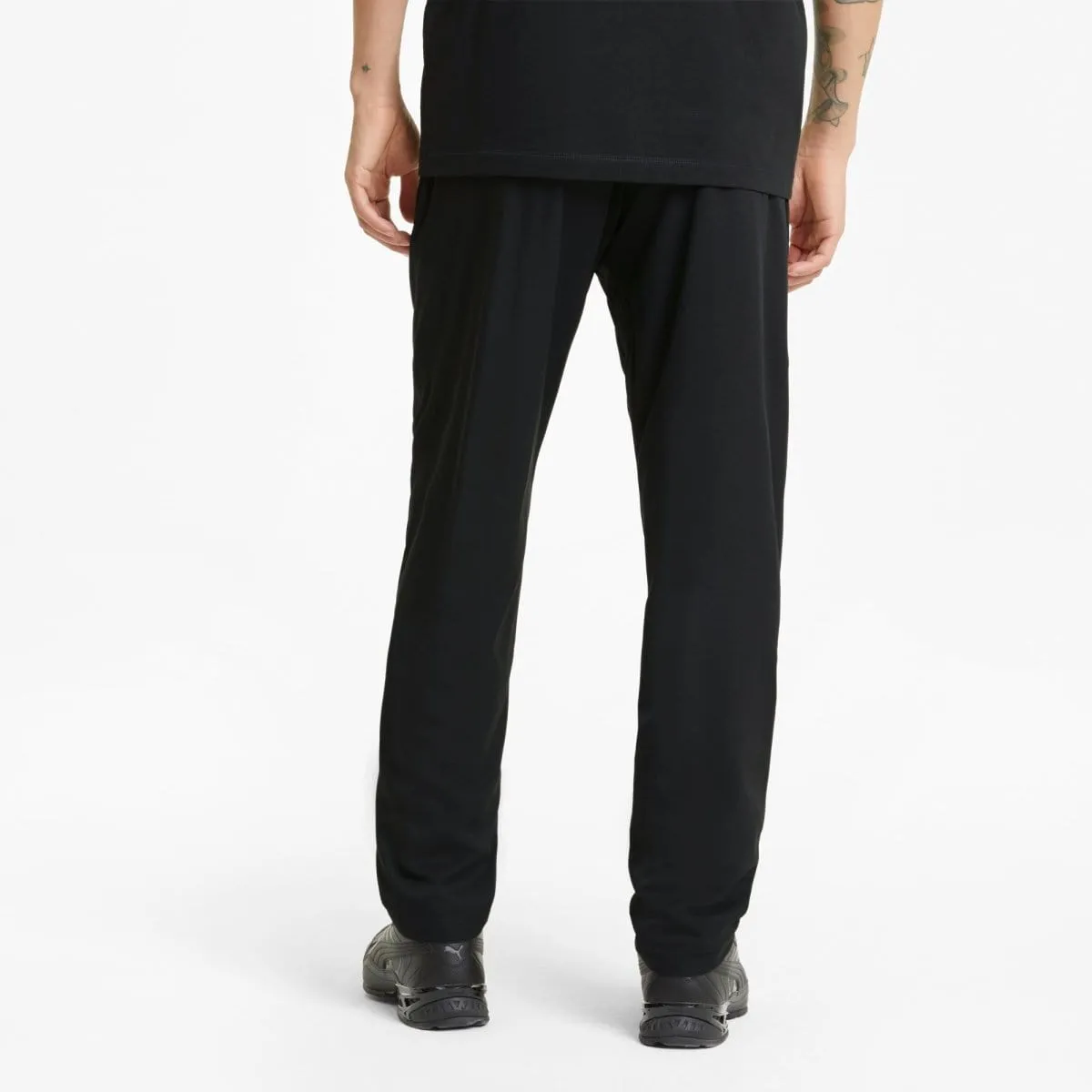 PUMA MEN'S ACTIVE WOVEN BLACK TRACKPANTS