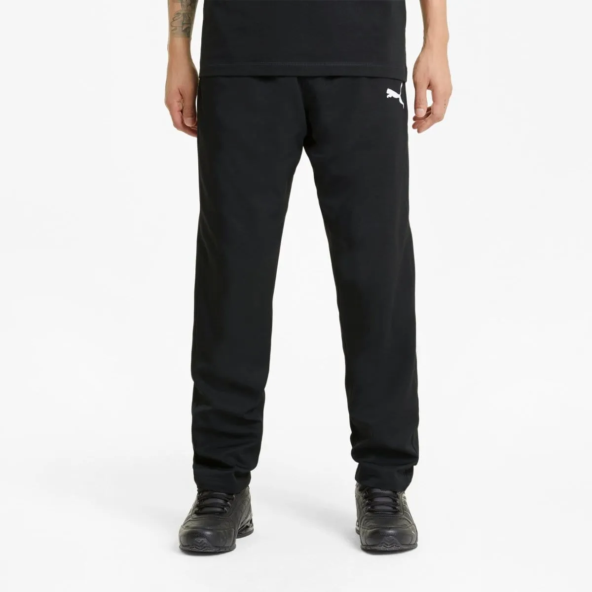 PUMA MEN'S ACTIVE WOVEN BLACK TRACKPANTS