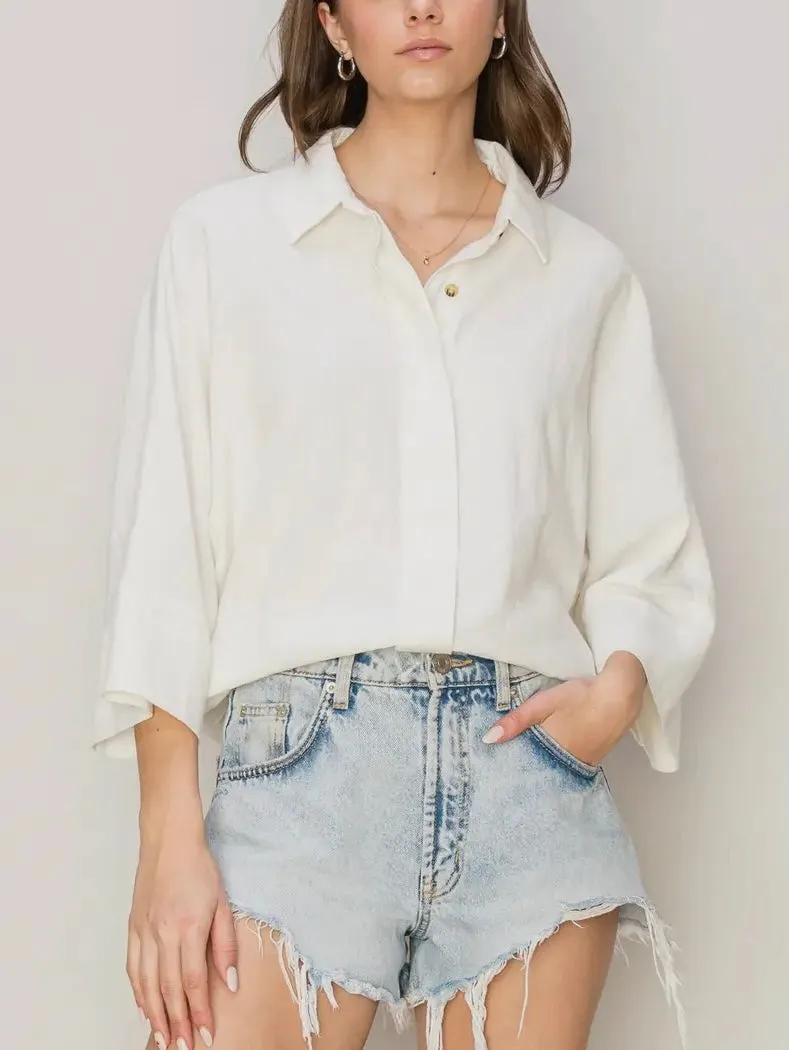 Save It For Later Linen Inspired Top