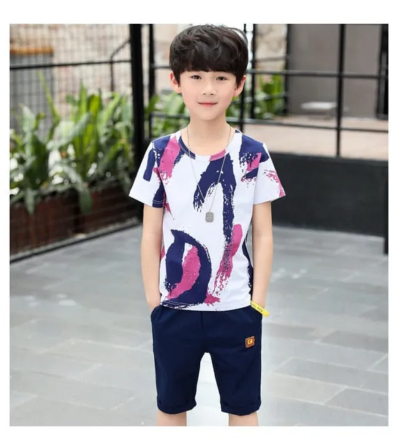 Short Sleeve Two Pieces Pants Set