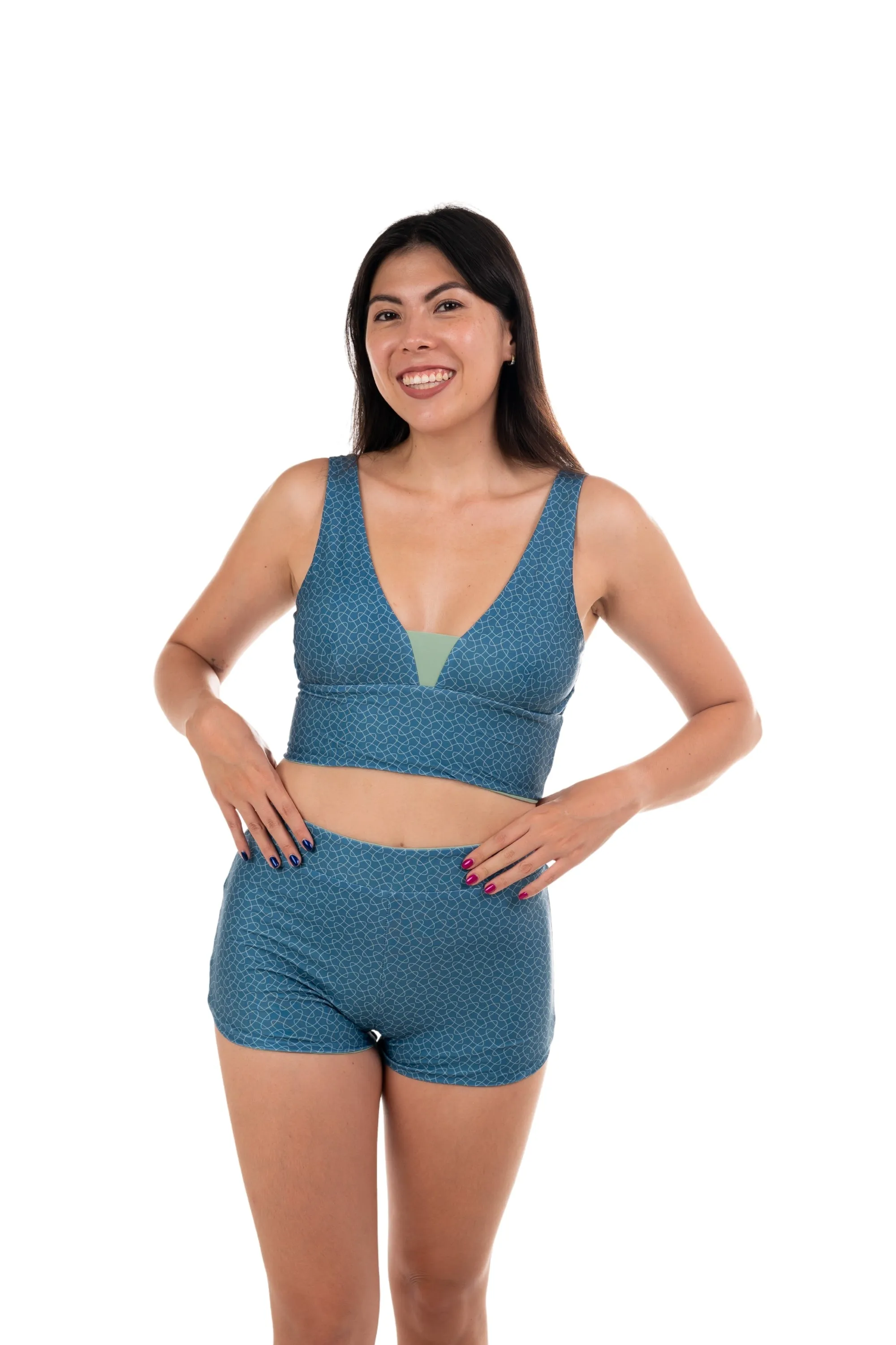 Sipadan Sculpting Crop Swim and Sports Top - Reversible