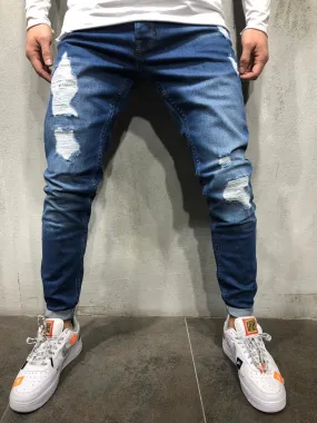 Sneakerjeans Blue Ripped Jeans AY075