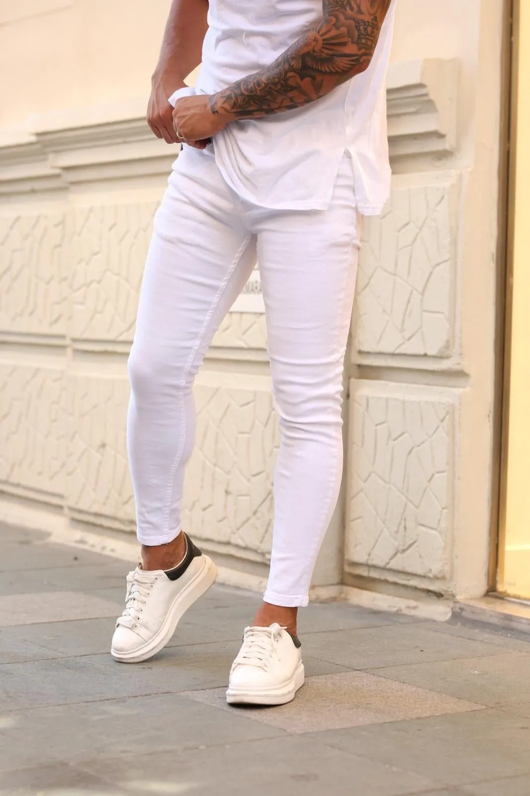 Sneakerjeans White Skinny Jeans DP52