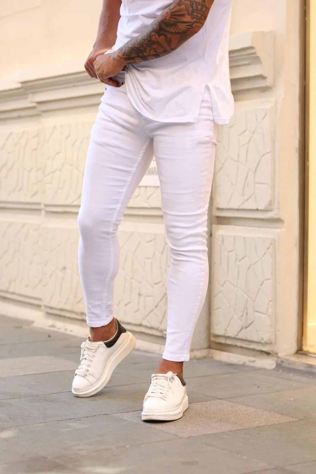 Sneakerjeans White Skinny Jeans DP52