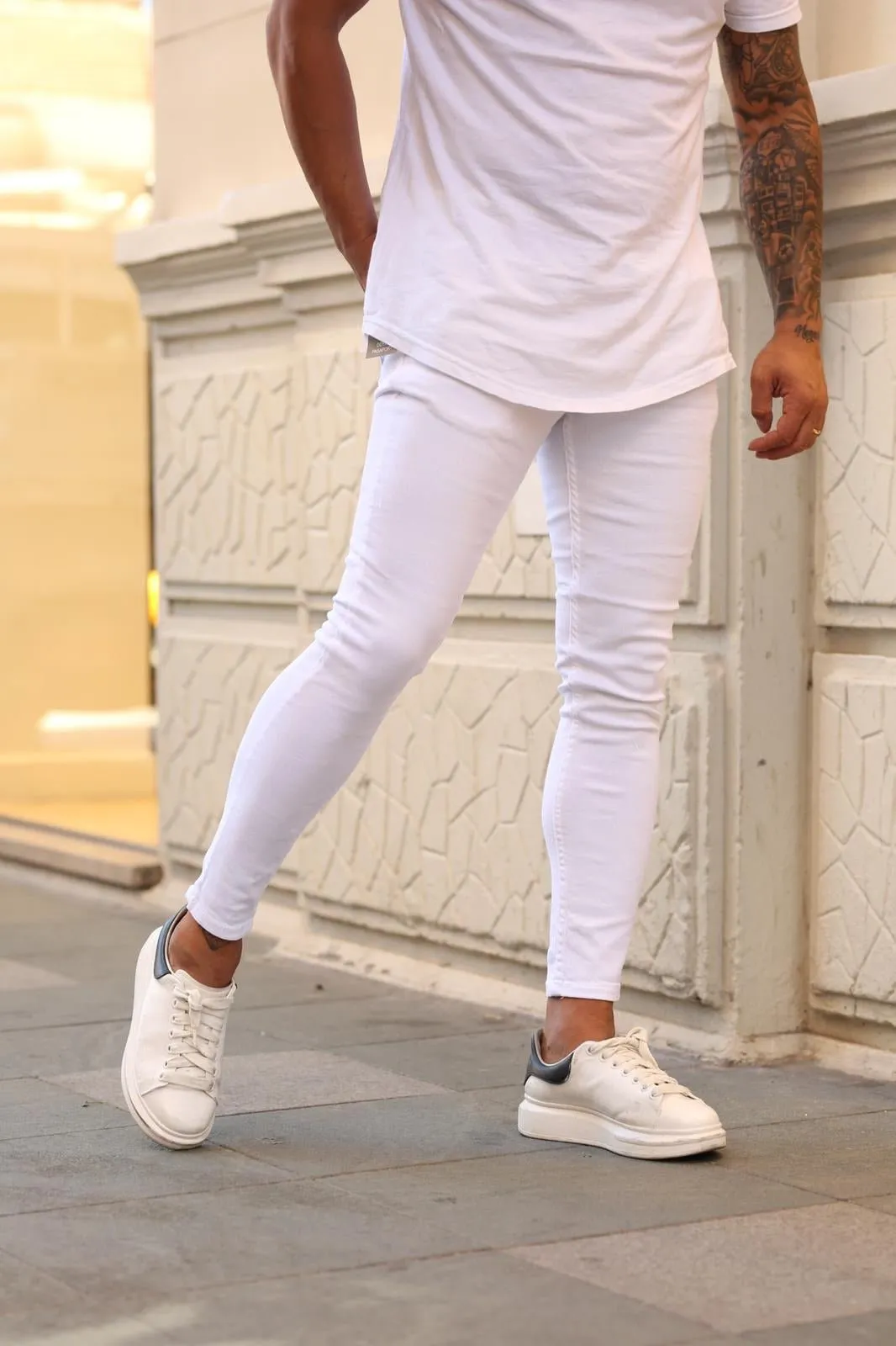 Sneakerjeans White Skinny Jeans DP52