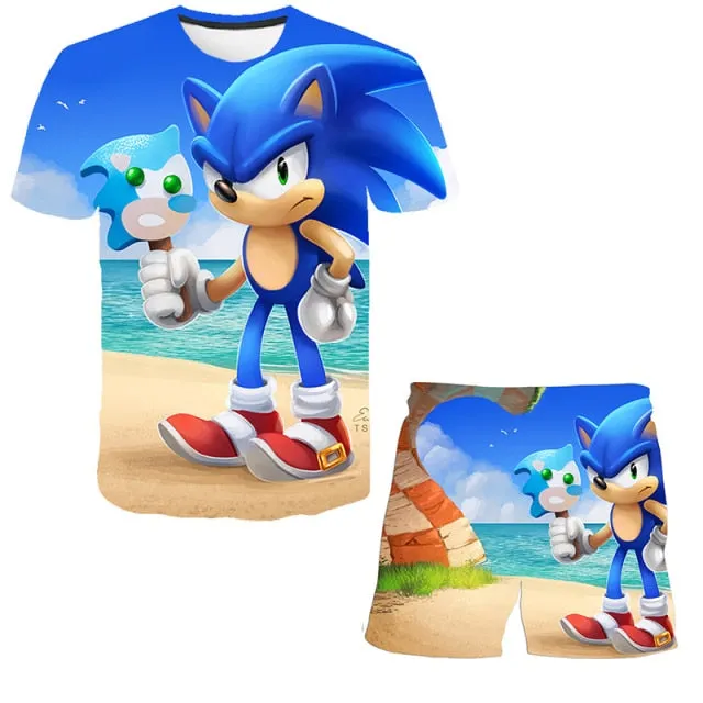 Sonic t shirt and shorts set