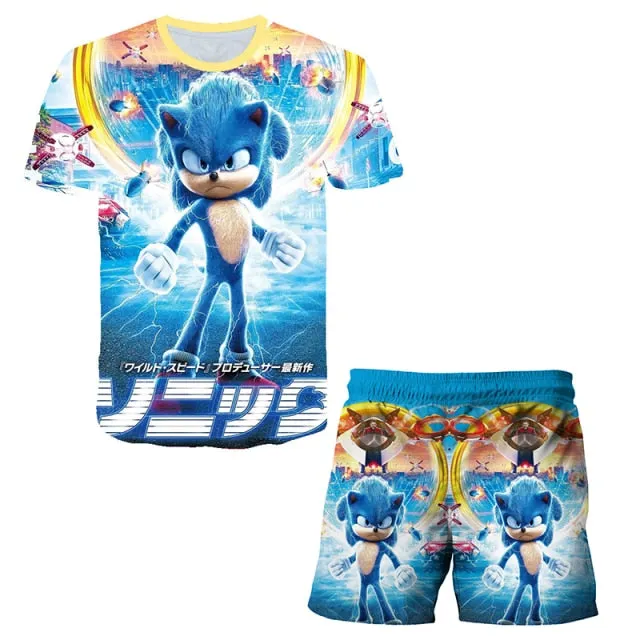 Sonic t shirt and shorts set