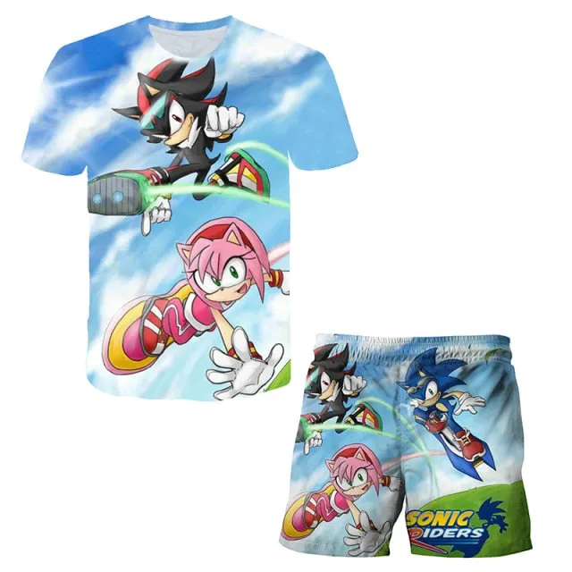 Sonic t shirt and shorts set