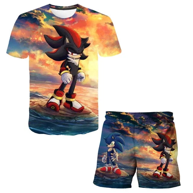 Sonic t shirt and shorts set