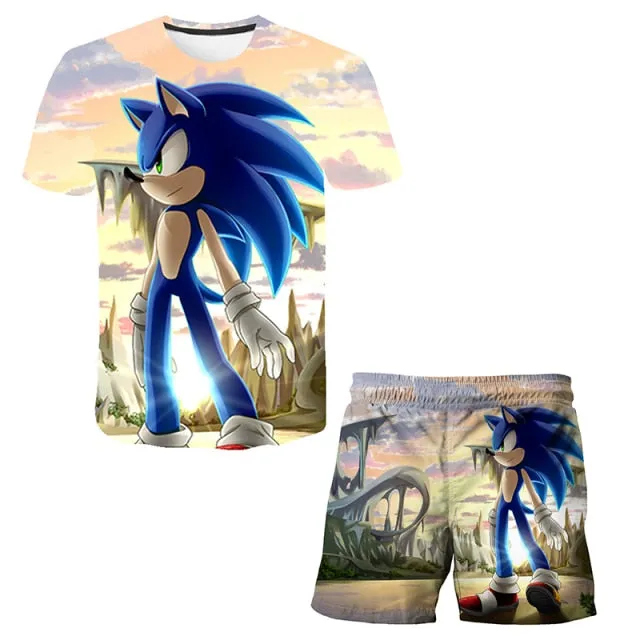 Sonic t shirt and shorts set