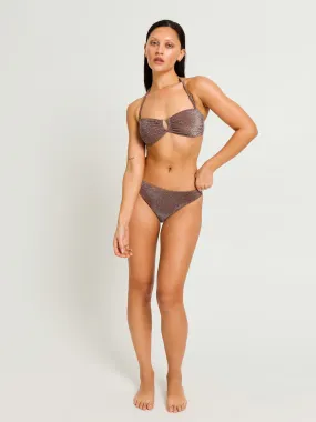 High Absorbency Espresso Shimmer Hi-Leg Cheeky Bottom Swimwear