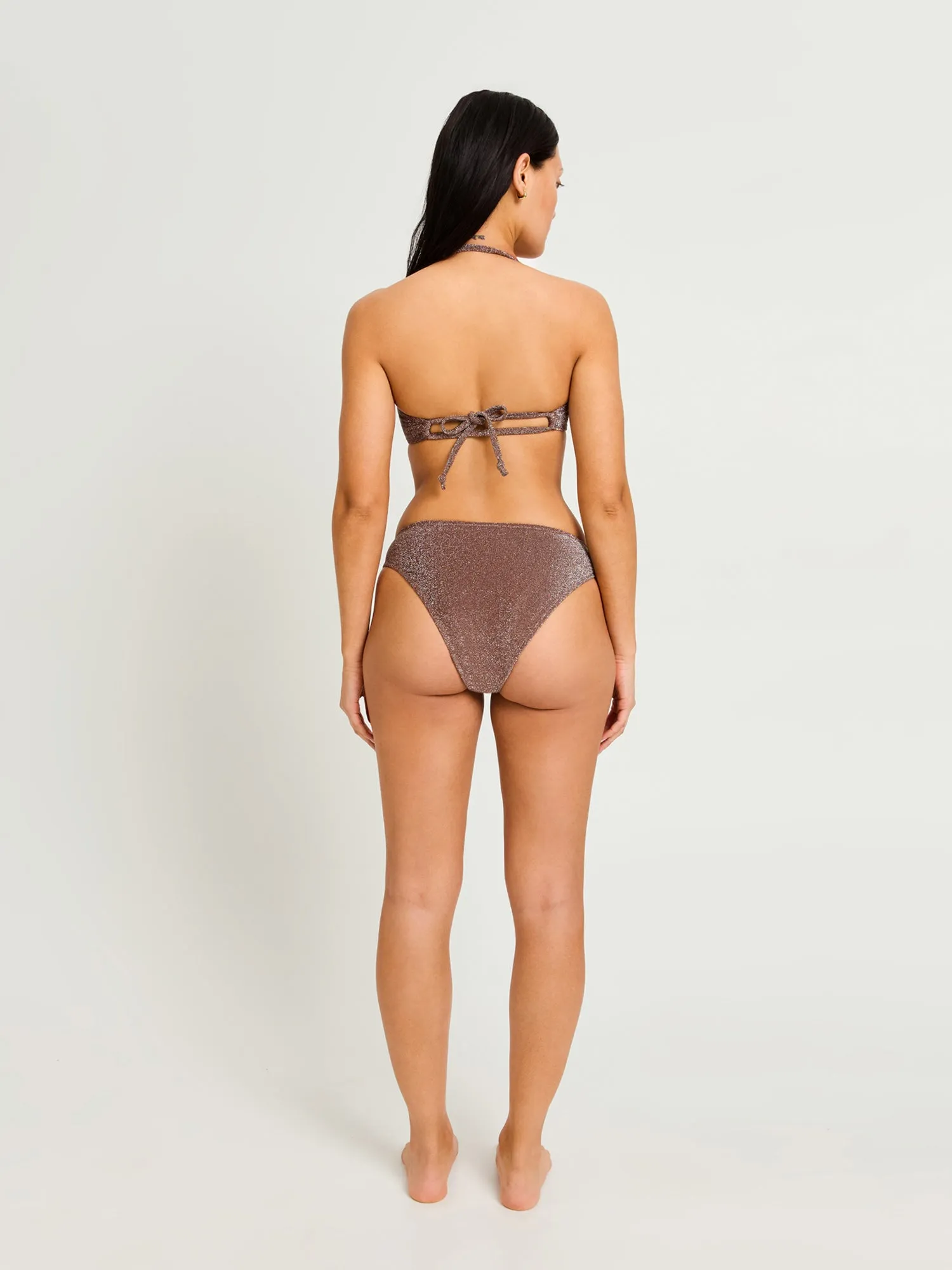 High Absorbency Espresso Shimmer Hi-Leg Cheeky Bottom Swimwear