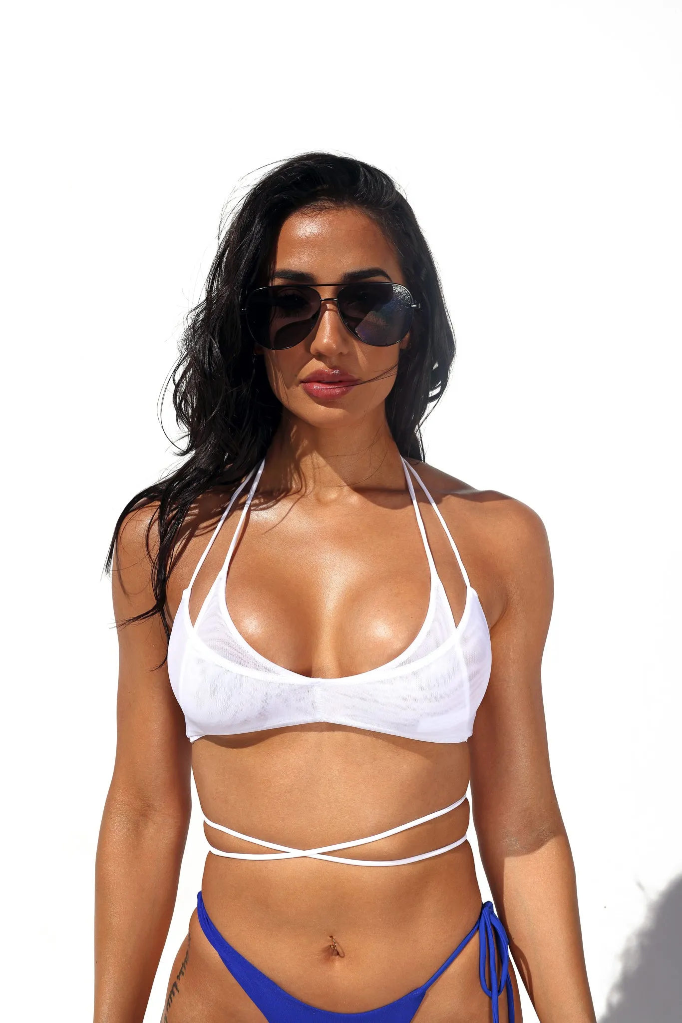 The  Kai Double Halter Top - White