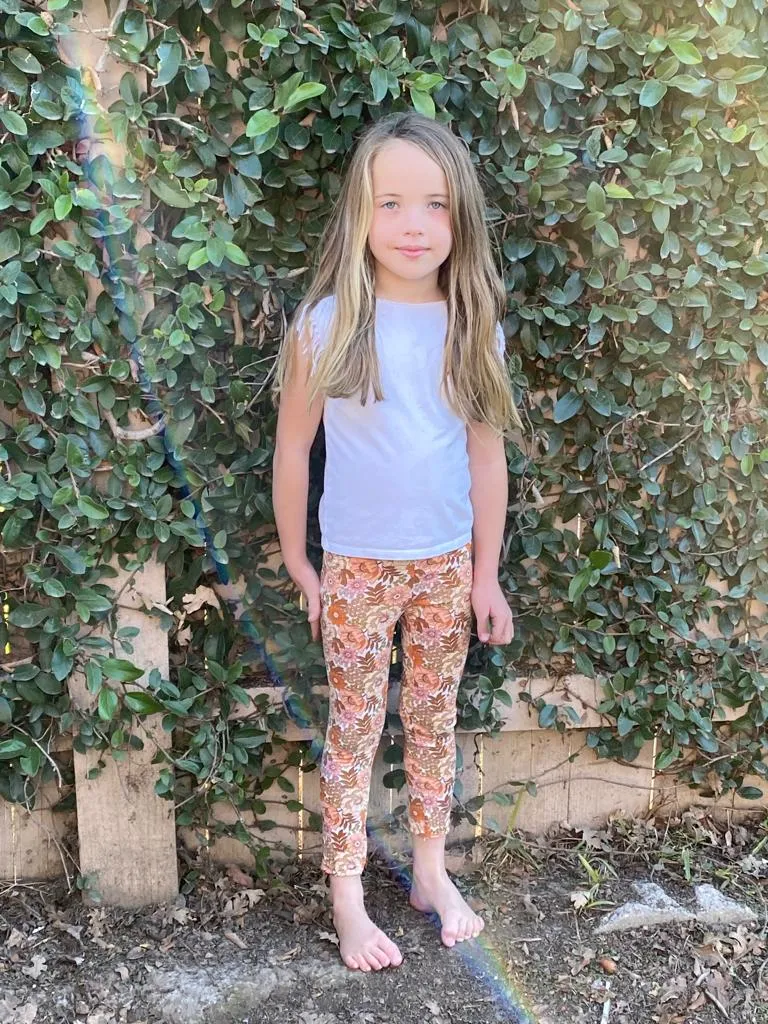 Toddler Girls 70s Floral Print Leggings | Flower Power