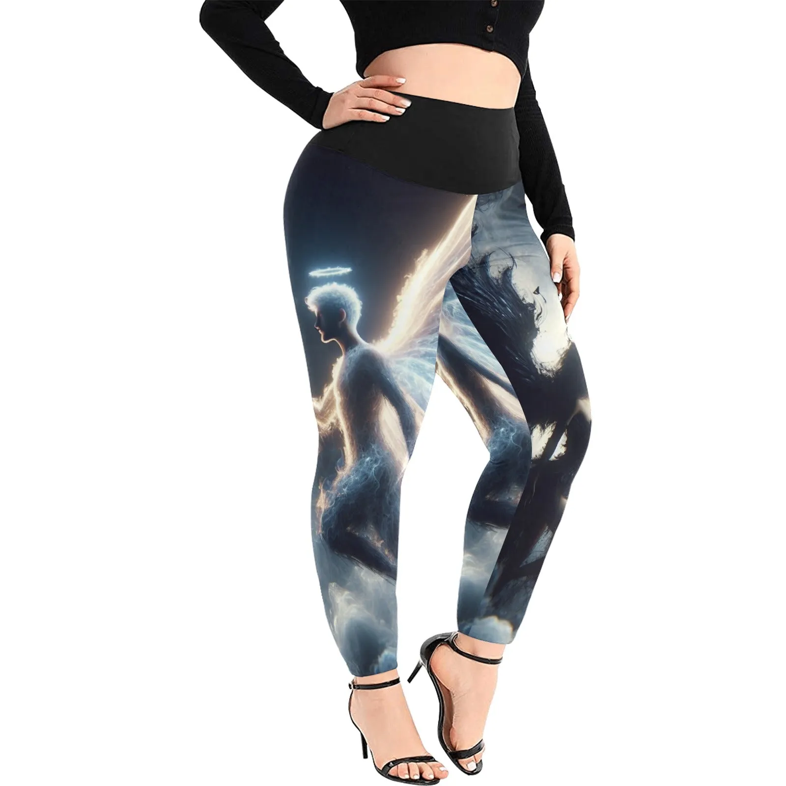 Women's High Waist Leggings(Plus Size)(ModelL45)