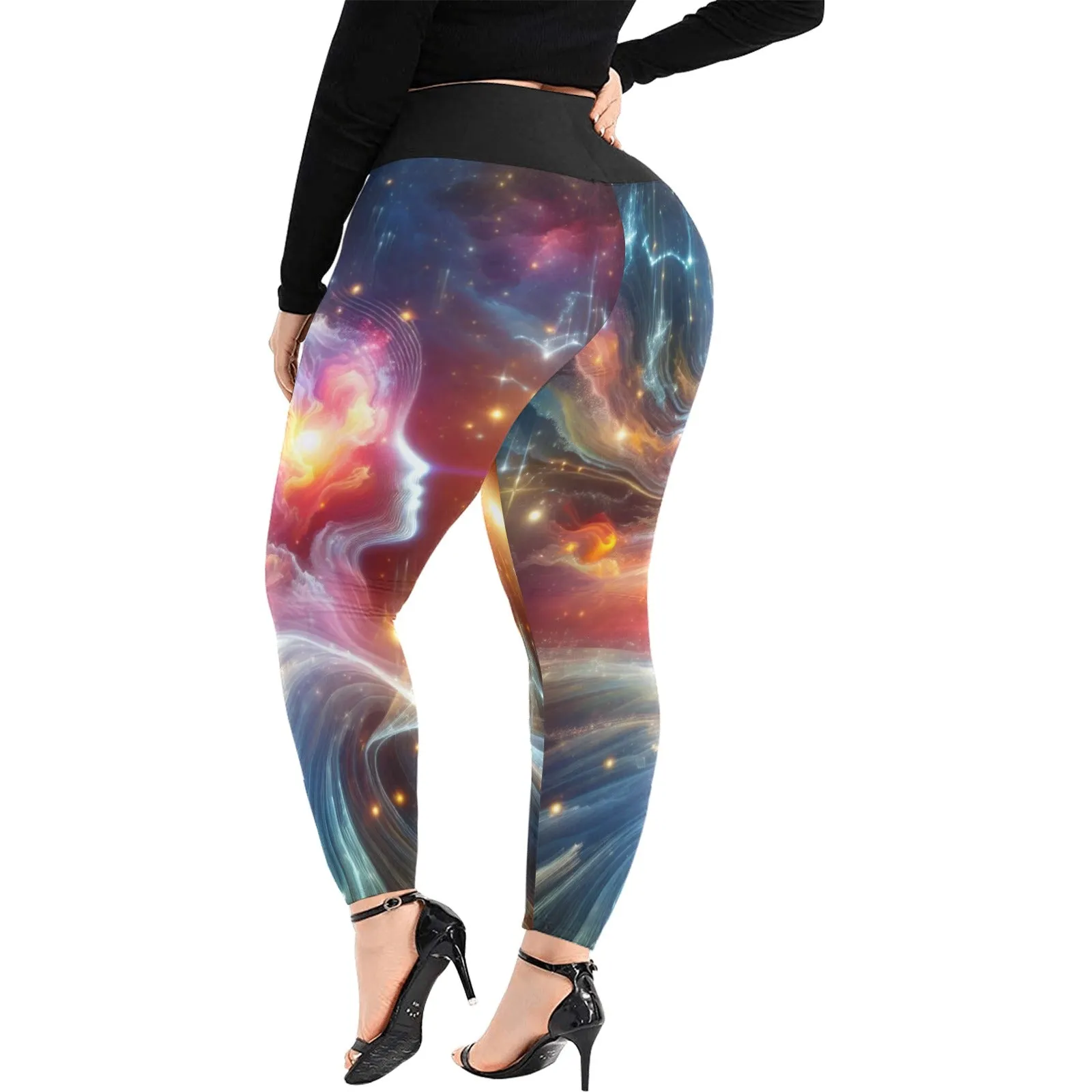 Women's High Waist Leggings(Plus Size)(ModelL45)