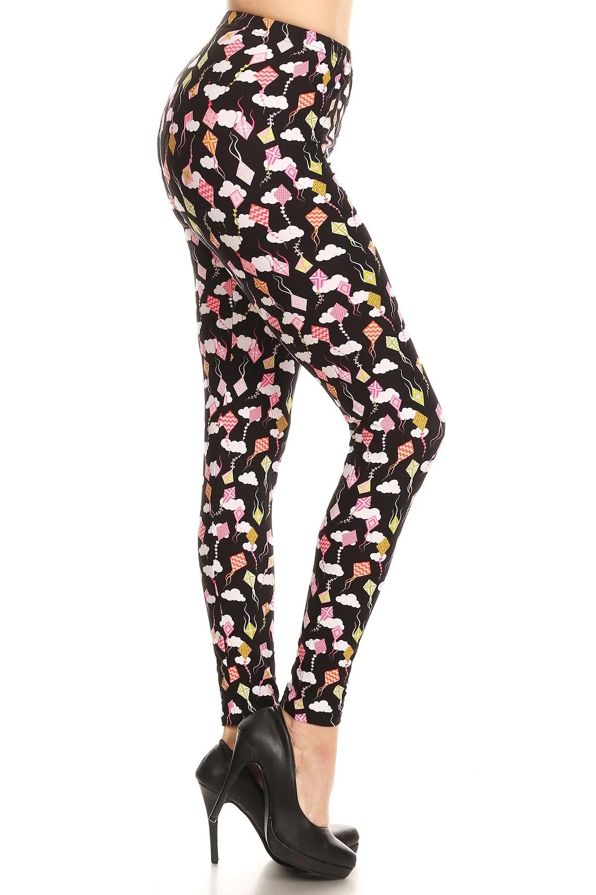 Women's Plus Balloon Kite Pattern Printed Leggings