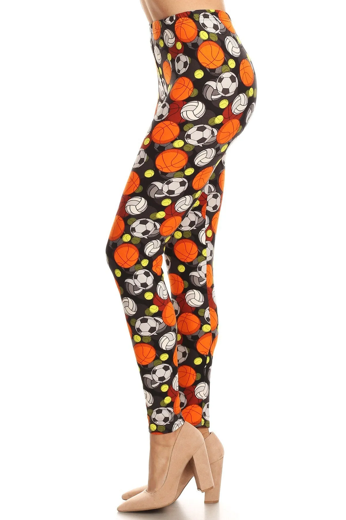 Women's Plus Sports Theme Pattern Printed Leggings